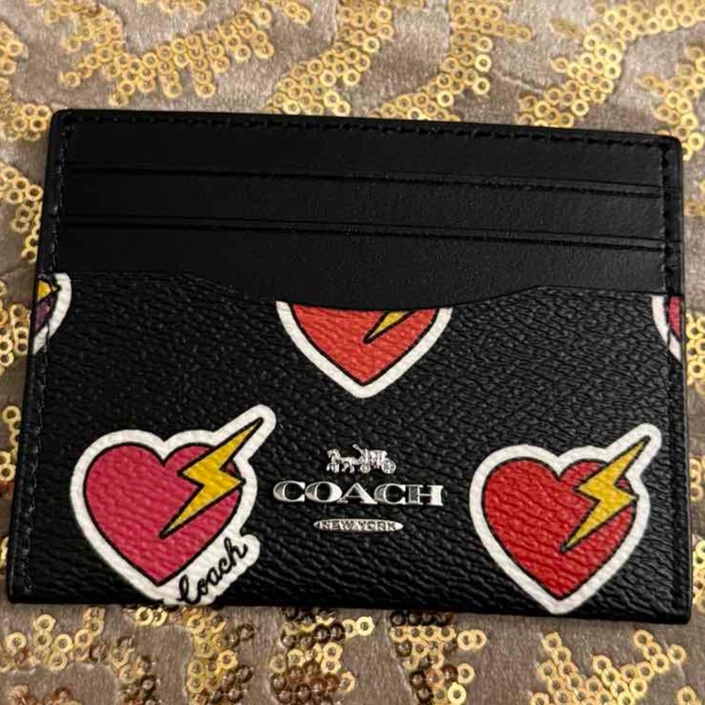 Coach Heart Bolt ID Card Case Holder